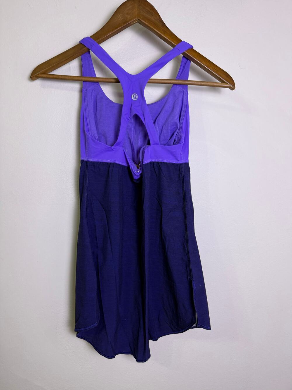 Lululemon Purple Navy Colorblock Racerback Tank Dress Built-In Bra 4